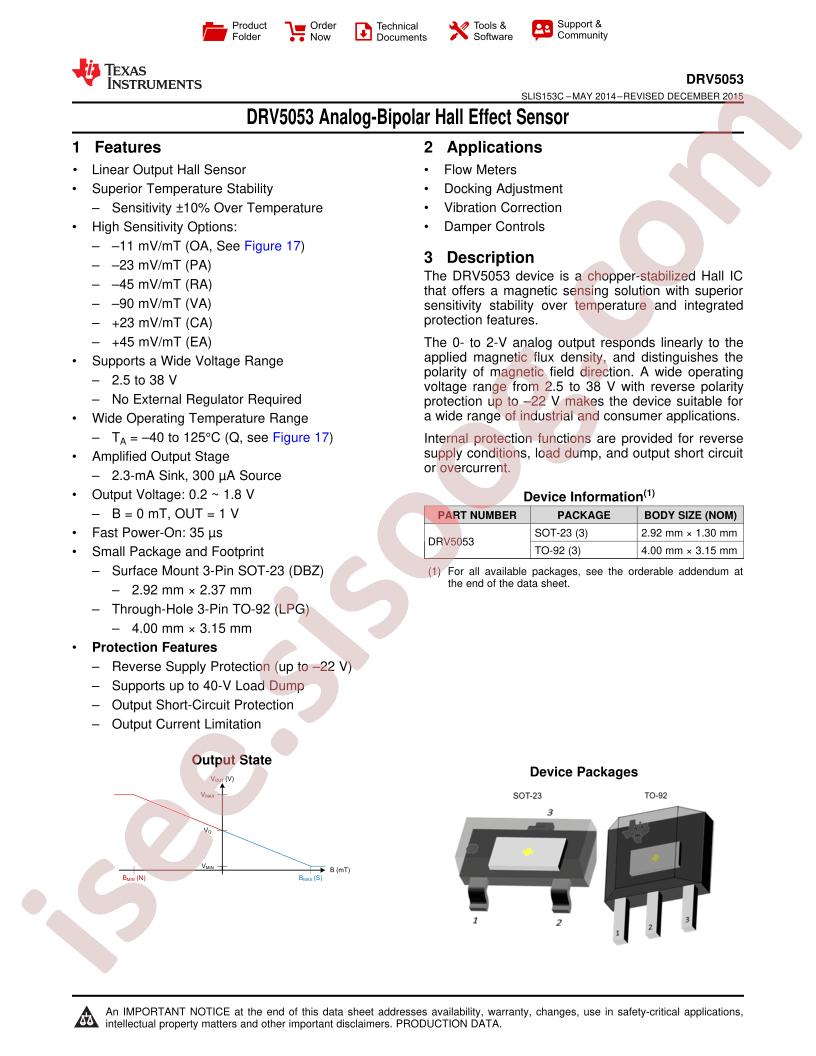 DRV5053 Datasheet