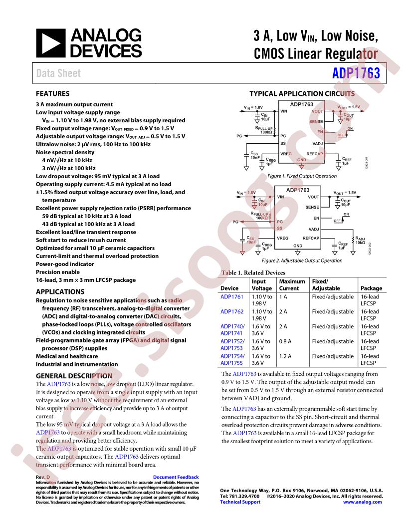 ADP1763 Datasheet