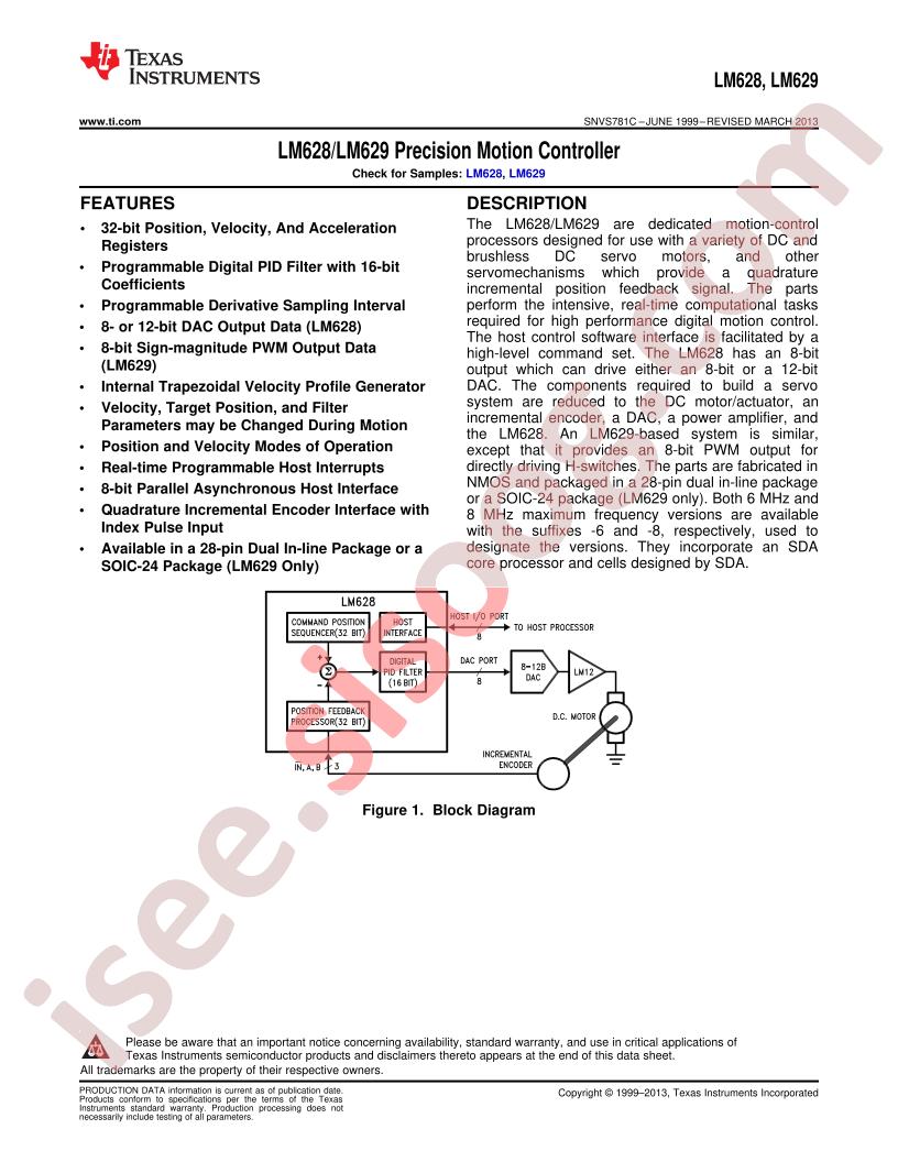 LM628,629 Datasheet