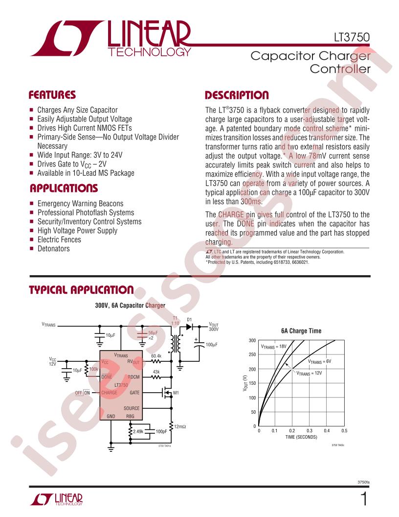 LT3750 Datasheet