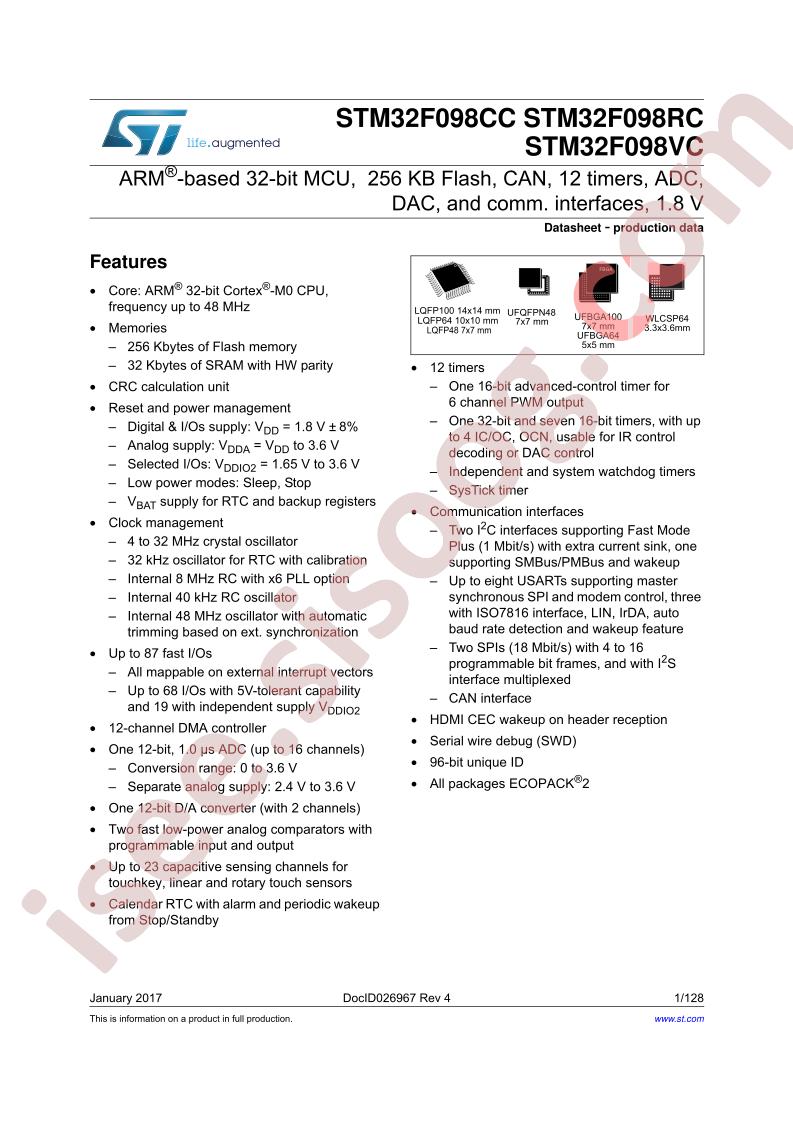 STM32F098CC, RC, VC