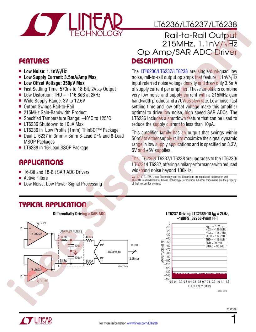 LT6236,37,38 Datasheet