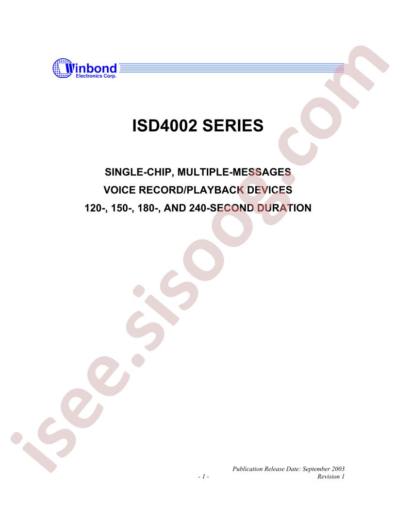 ISD4002 Series