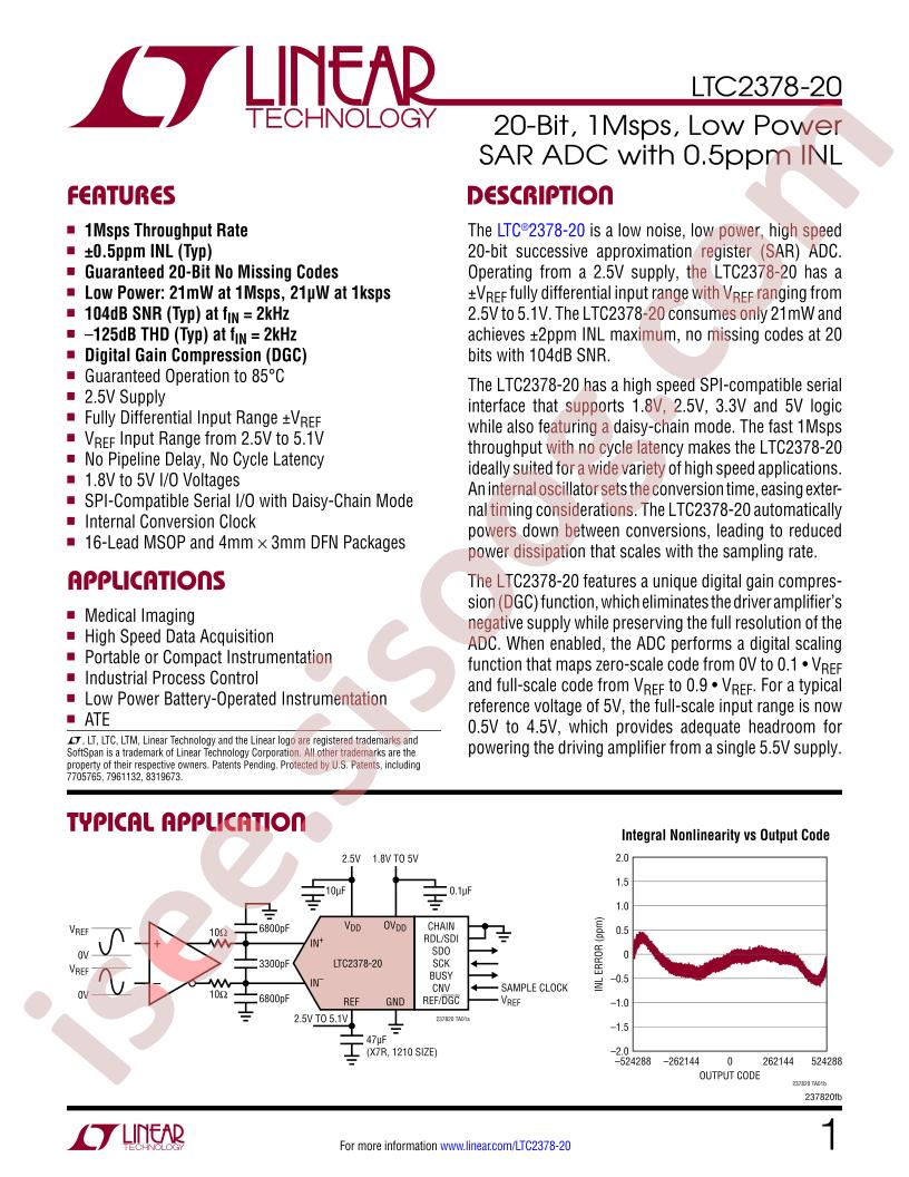 LTC2378-20 Datasheet