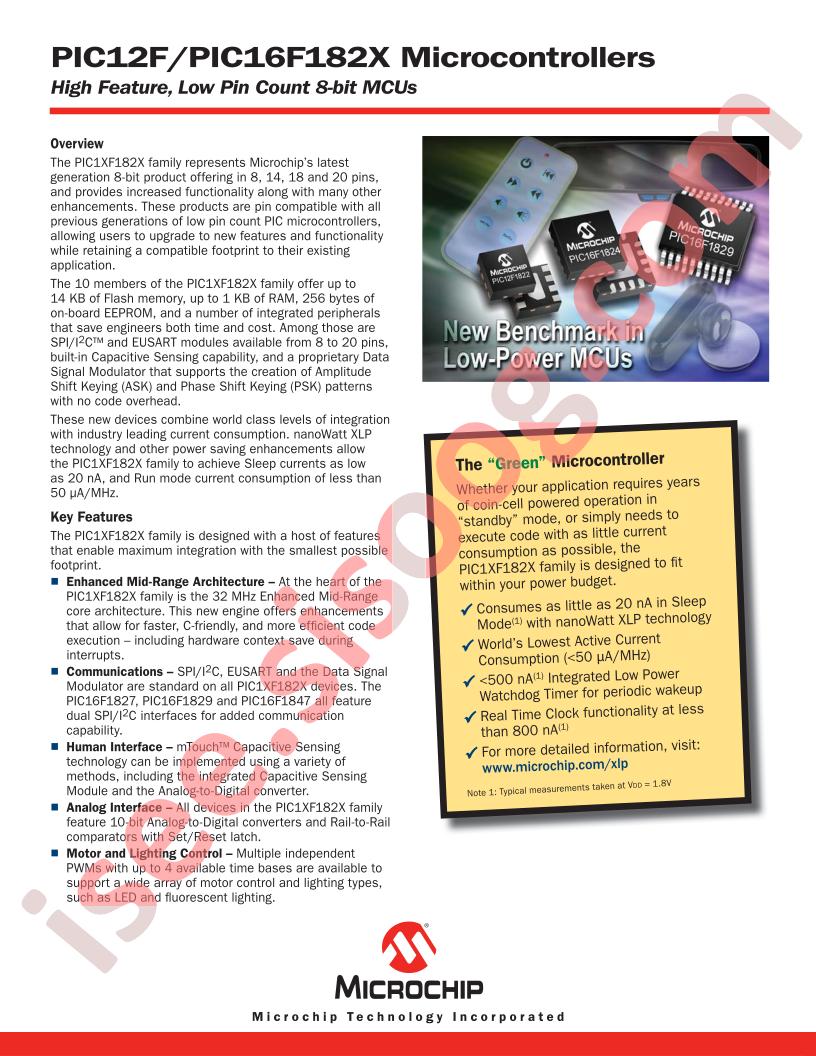 PIC112F,PIC16F182X Overview