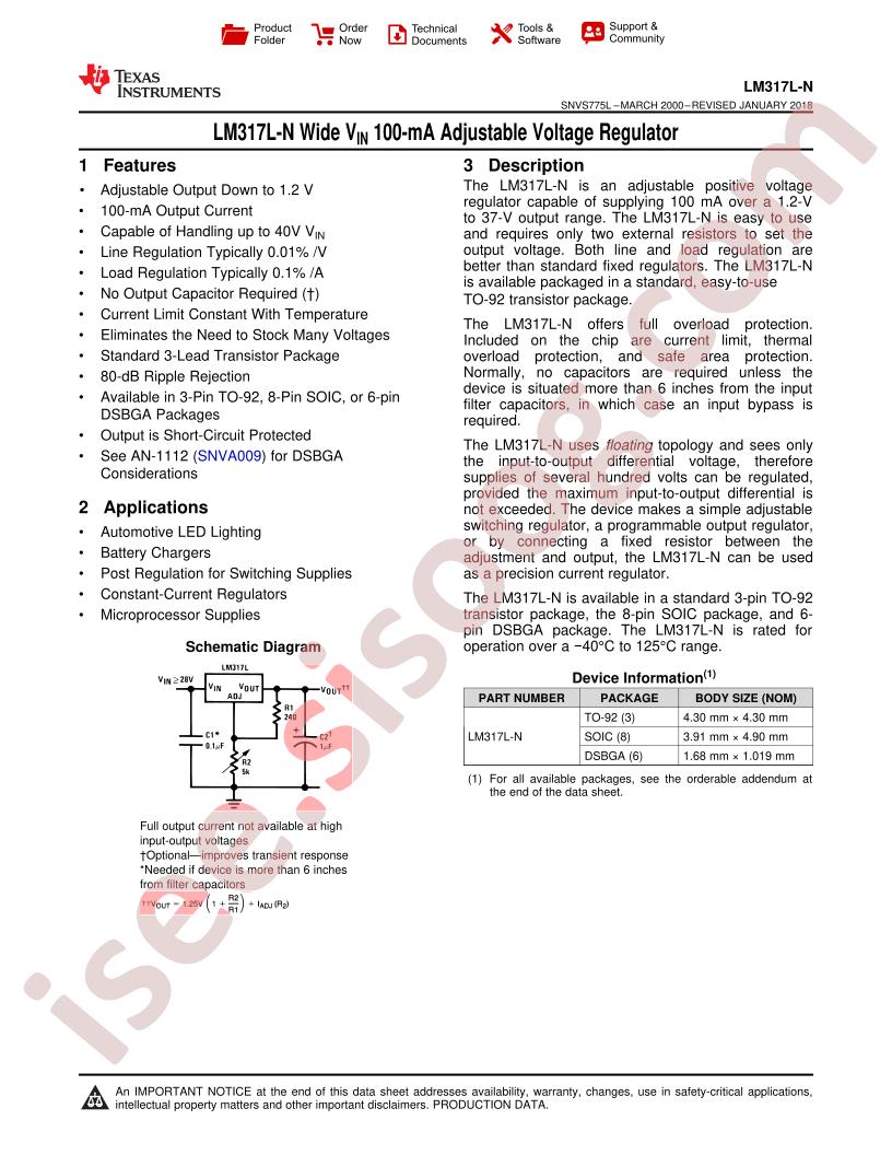 LM317L Datasheet