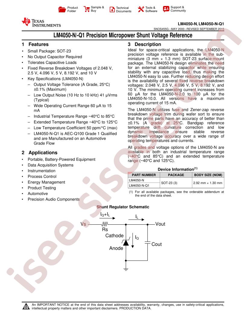 LM4050(Q) Datasheet