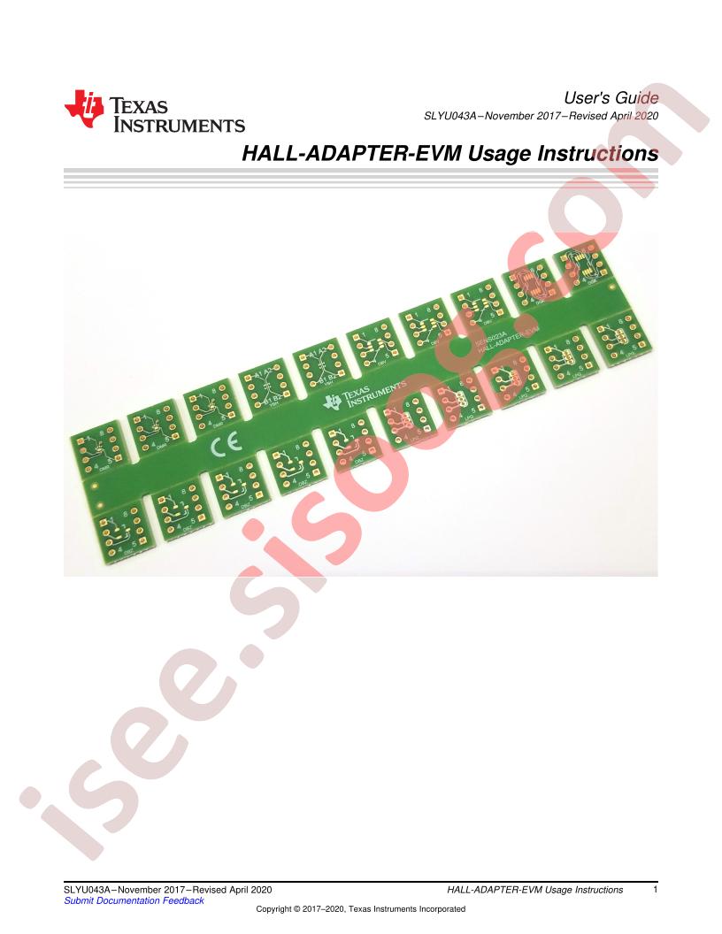 HALL-ADAPTER-EVM User Guide