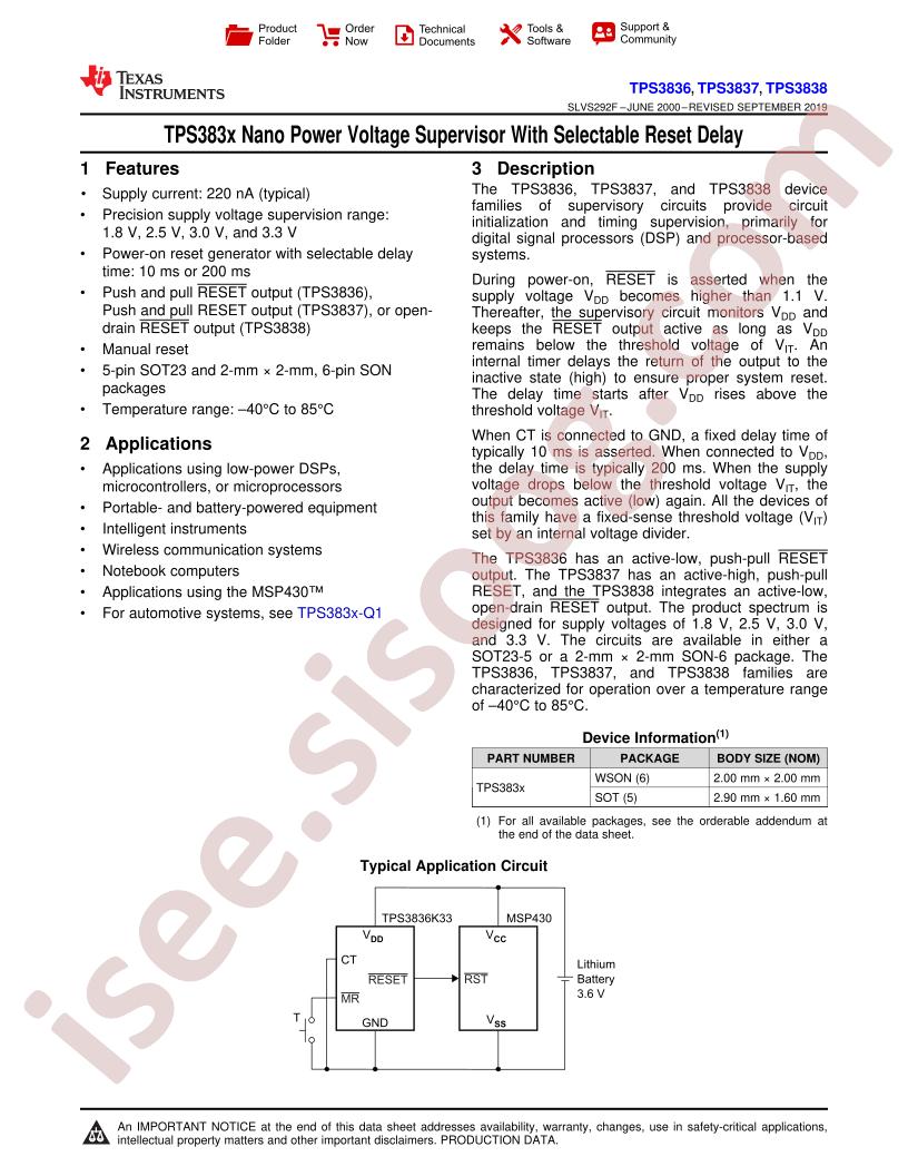 TPS3836-38 Datasheet
