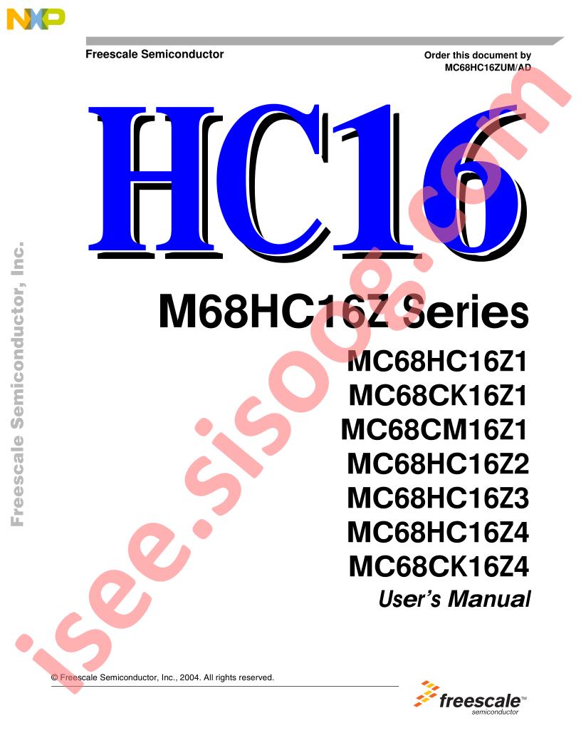 MC68HC16Z Series Users Guide