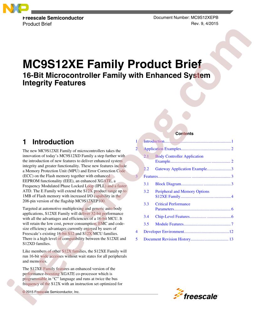 MC9S12XE Family Brief