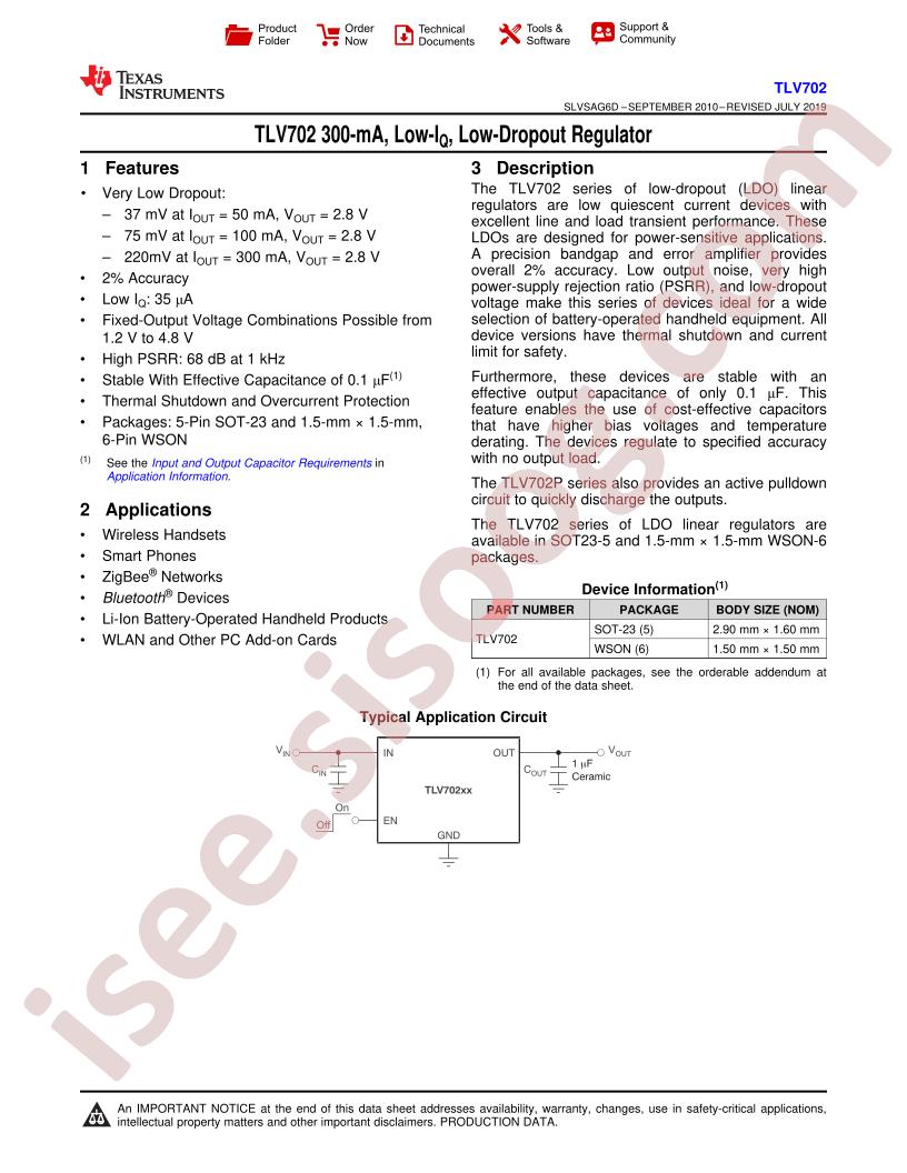 TLV702xx Datasheet