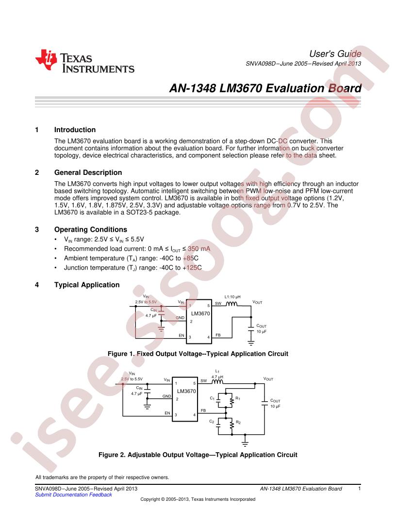 LM3670 Eval Board AppNote