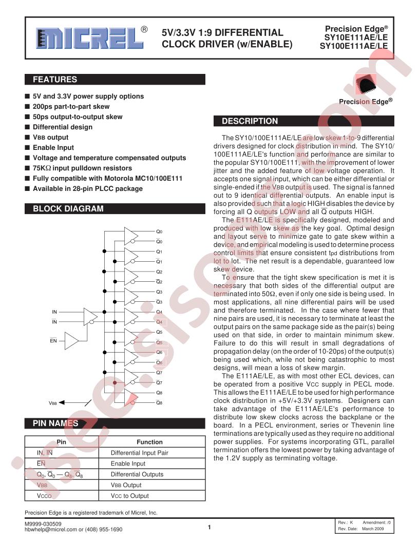 SY10/100E111AE/LE