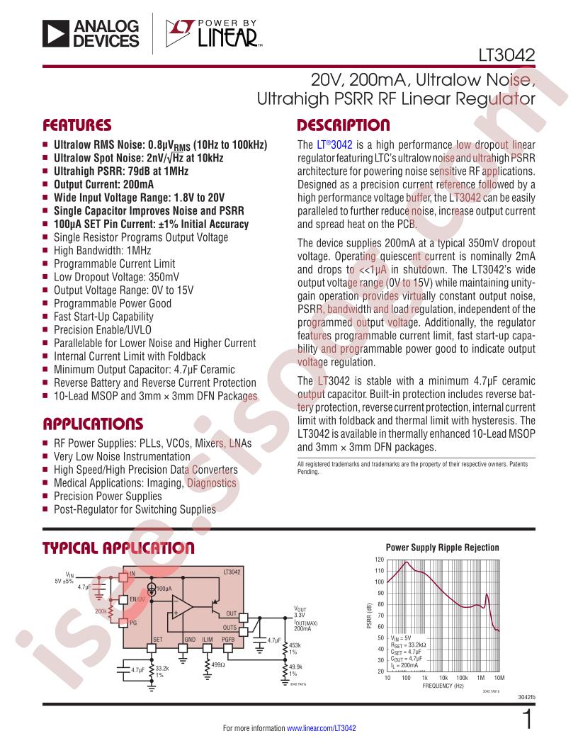 LT3042 Datasheet