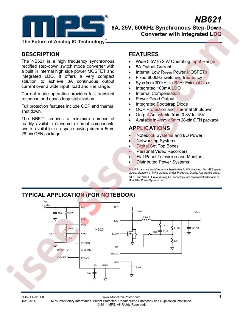 NB621 Datasheet