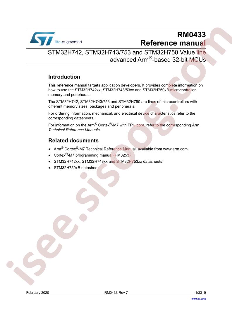 STM32H743, 753, 750 Ref. Manual