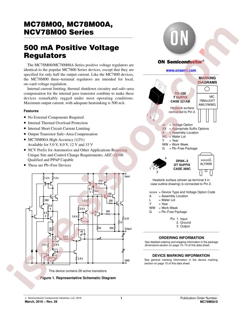 MC78M00(A), NCV78M00 Series