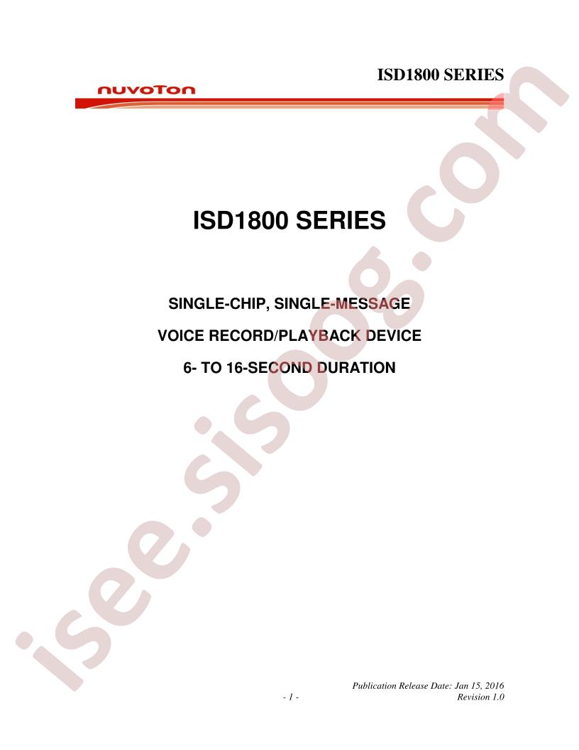 ISD1800 Series