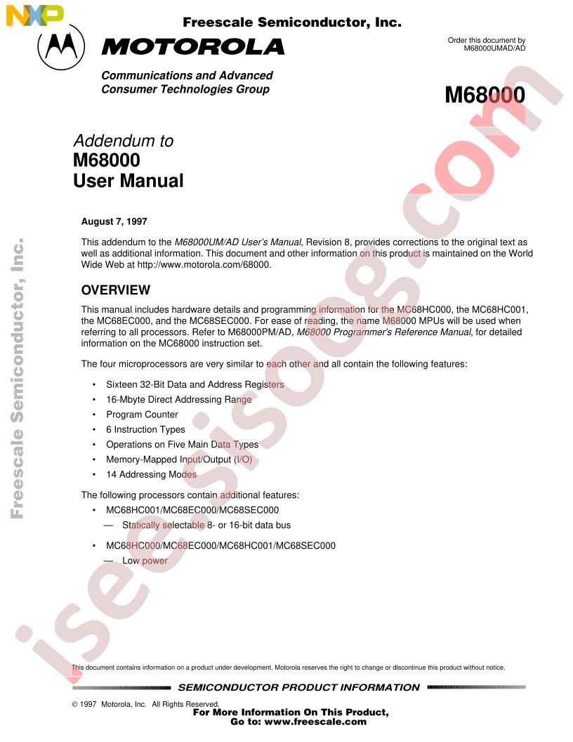 MC68000 Family Users Manual