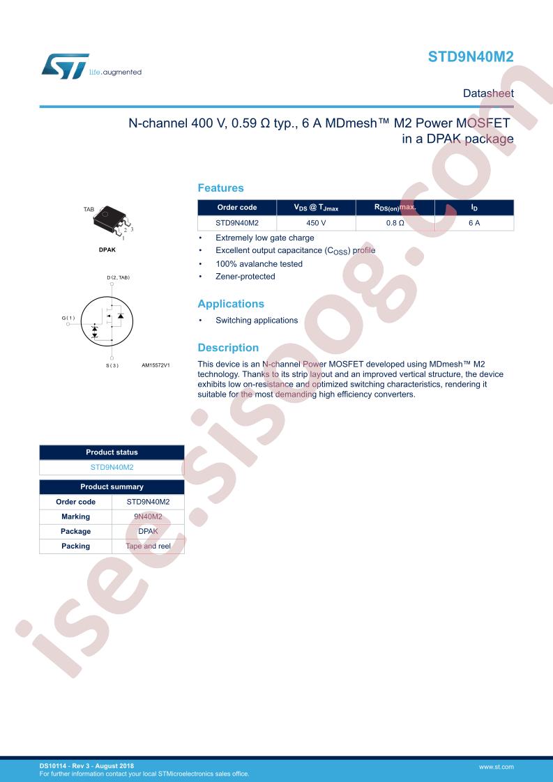 STD9N40M2