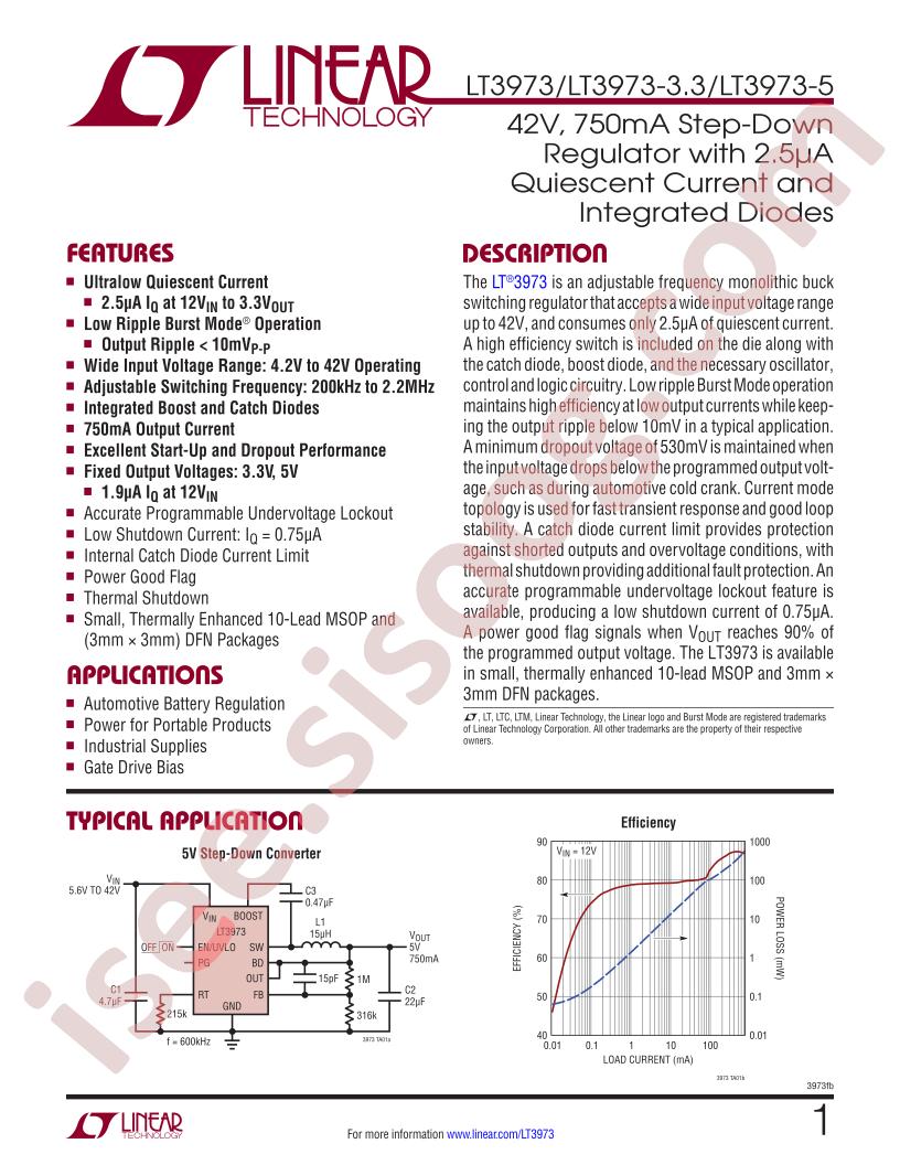 LT3973(-3.3,-5) Datasheet