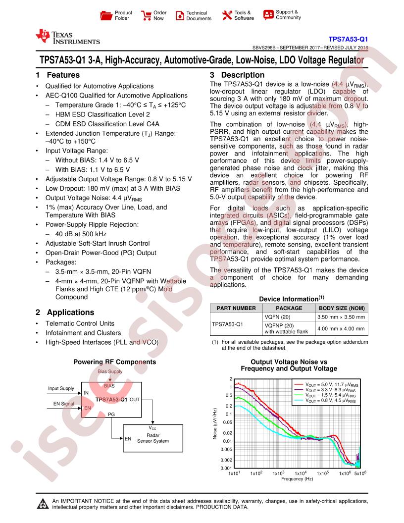 TPS7A53-Q1 Datasheet