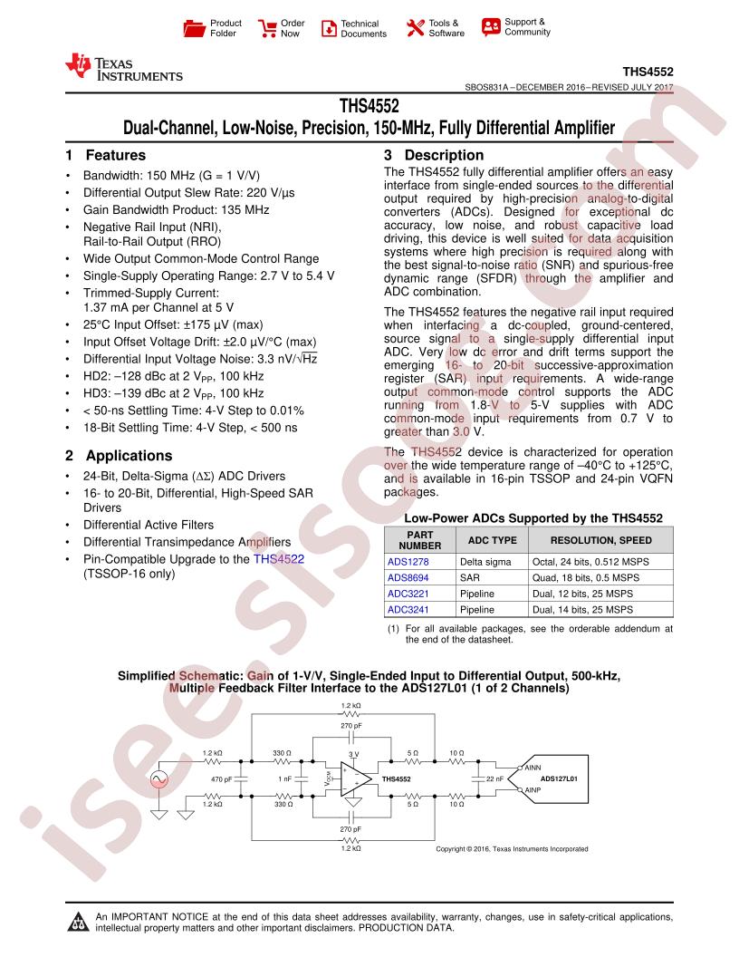 THS4552 Datasheet