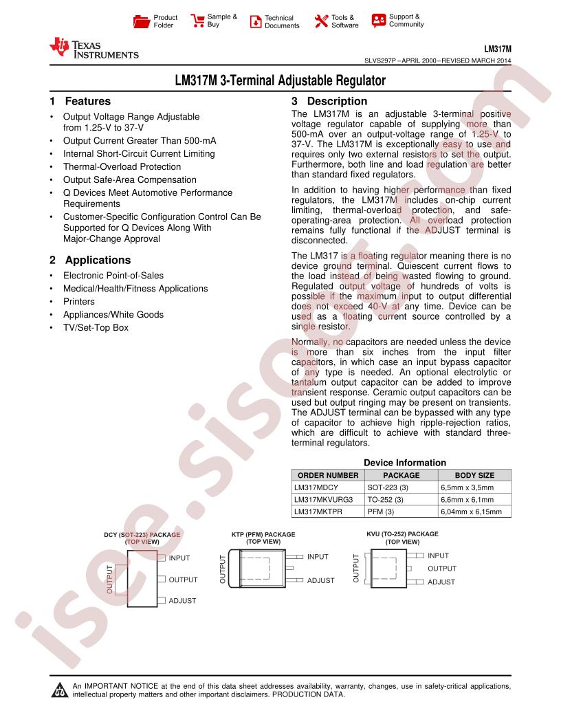 LM317M Datasheet