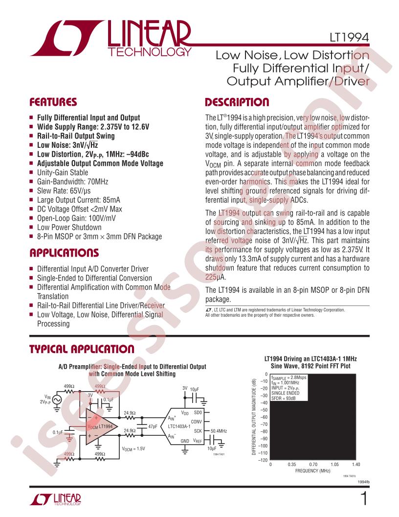 LT1994 Datasheet