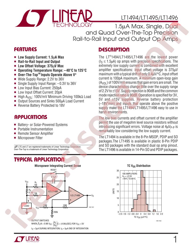 LT1494-96 Datasheet