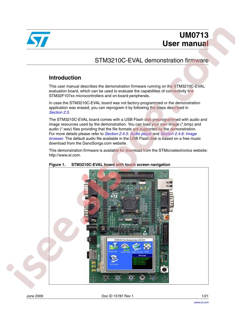 STM3210C-EVAL User Manual