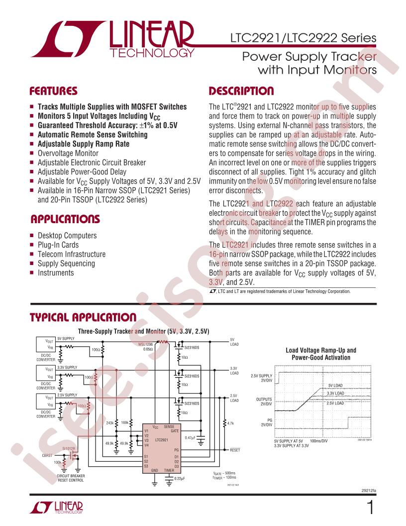 LTC2921, 22 Series Datasheet