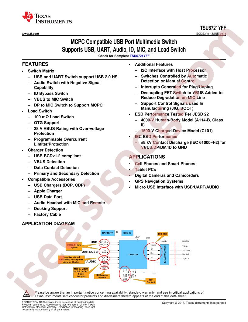 TSU6721YFF Datasheet