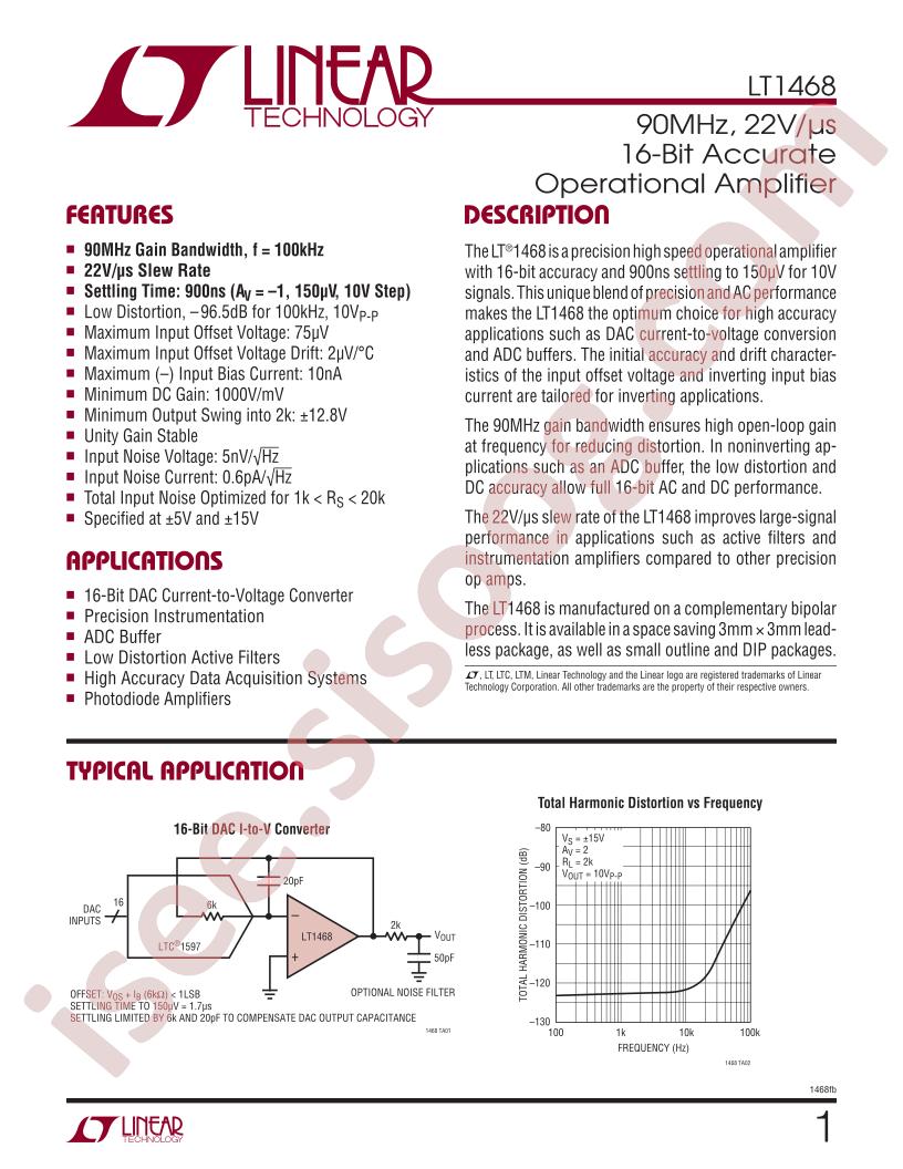 LT1468 Datasheet