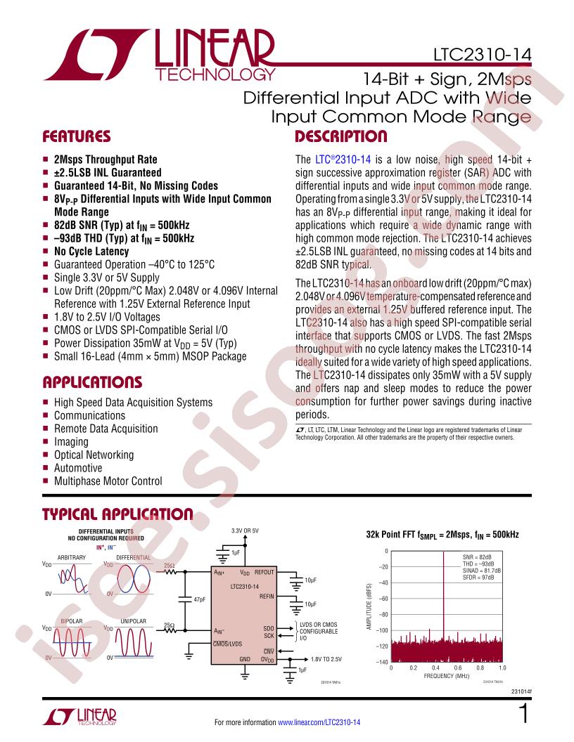 LTC2310-14 Datasheet