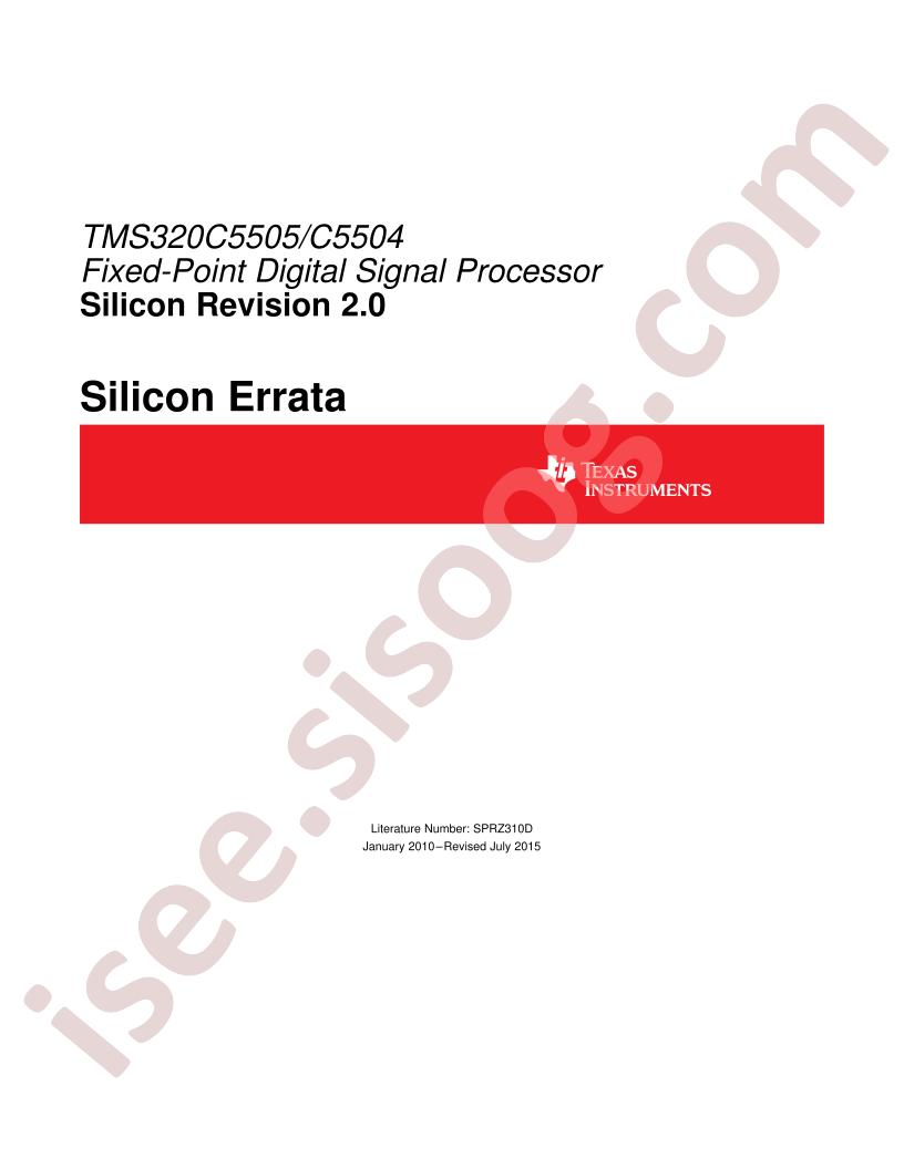 TMS320C5505/C5504 Errata