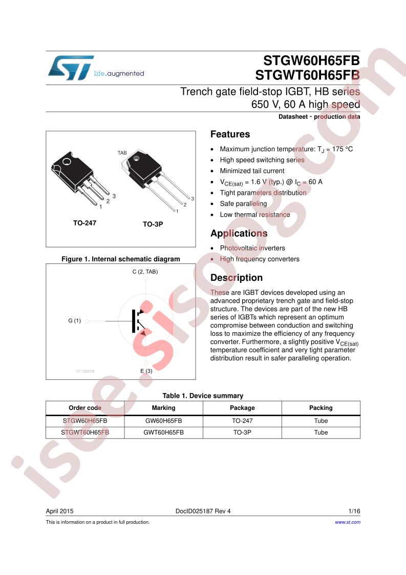 STGW(T)60H65FB