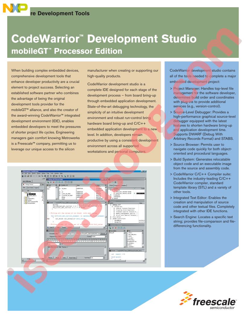 CodeWarrior Dev Studio, MobileGT