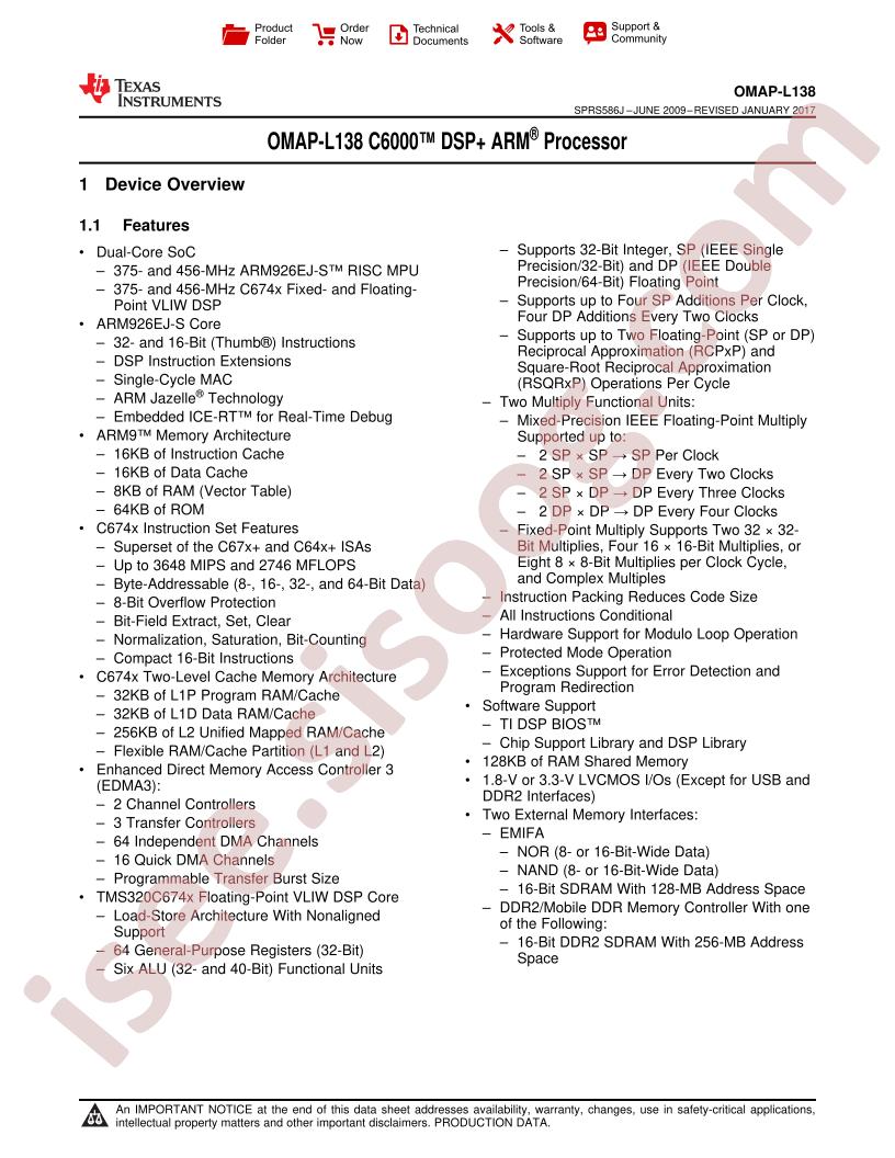 OMAP-L138 Datasheet