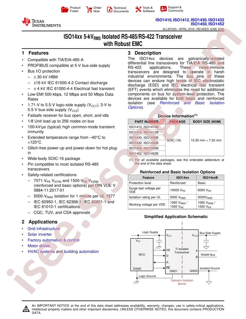 ISO141x, ISO143x, ISO145x