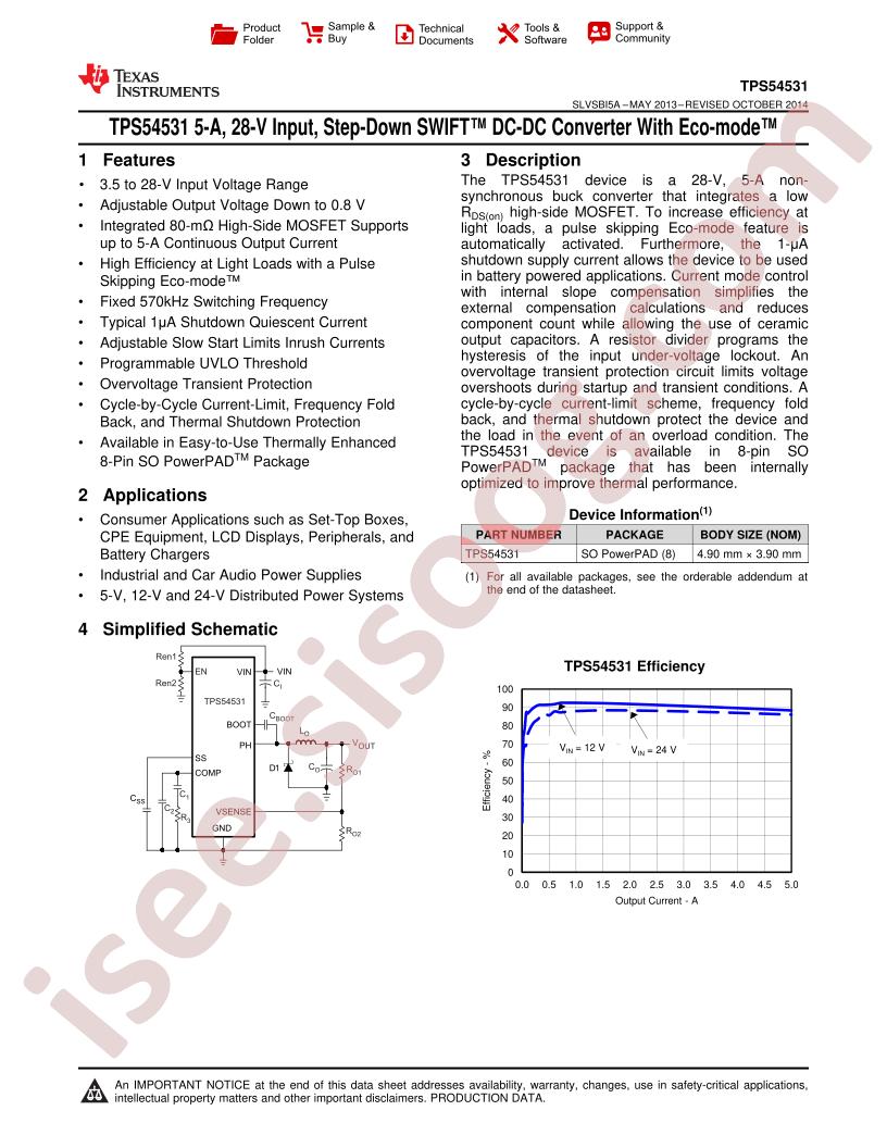 TPS54531 Datasheet