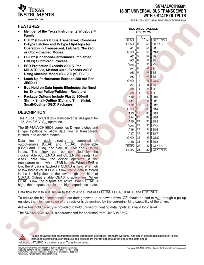 SN74ALVCH16601