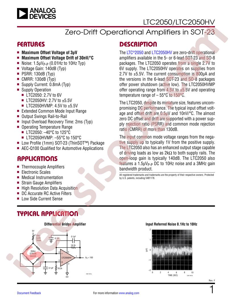 LTC2050(HV) Datasheet