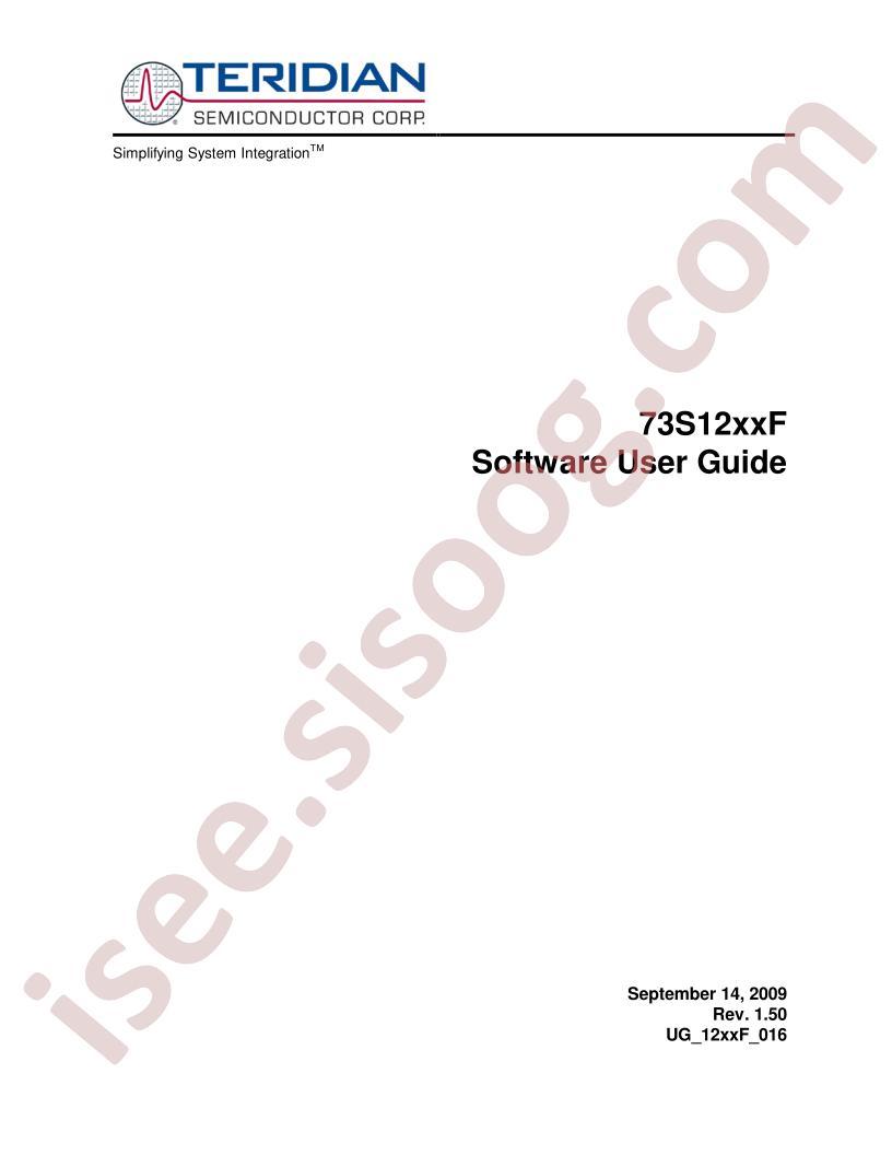73S12xxF Software User Guide