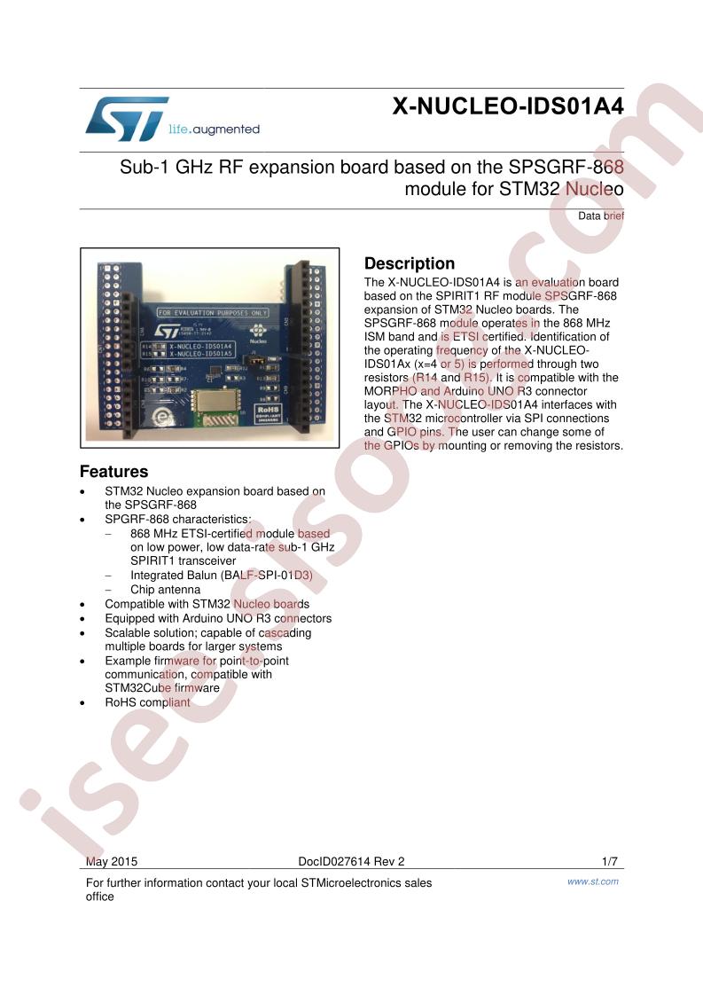 X-NUCLEO-IDS01A4 Data Brief