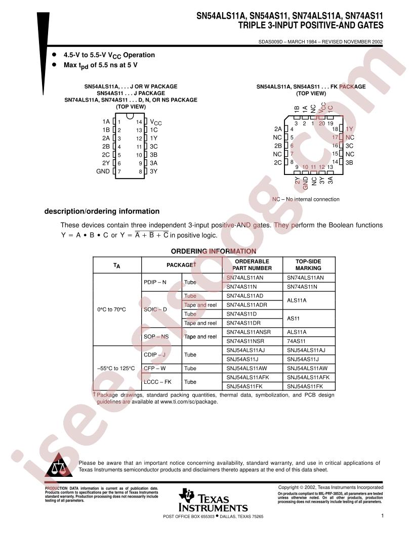 SN54/74(ALS,AS)11(A)