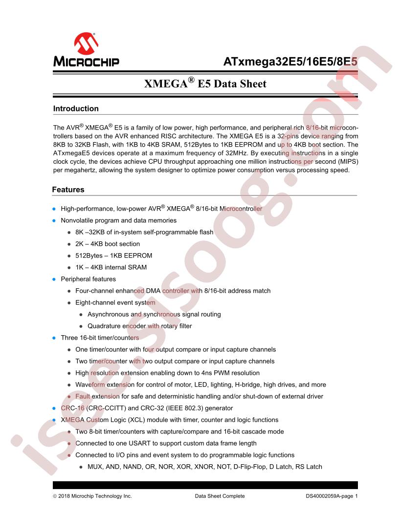 ATxmega32E5,16E5,8E5  Datasheet