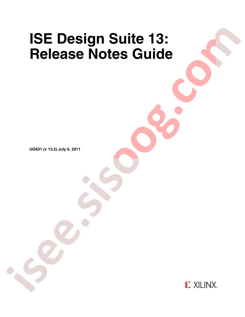 ISE Design Suite 13 Release Notes Guide