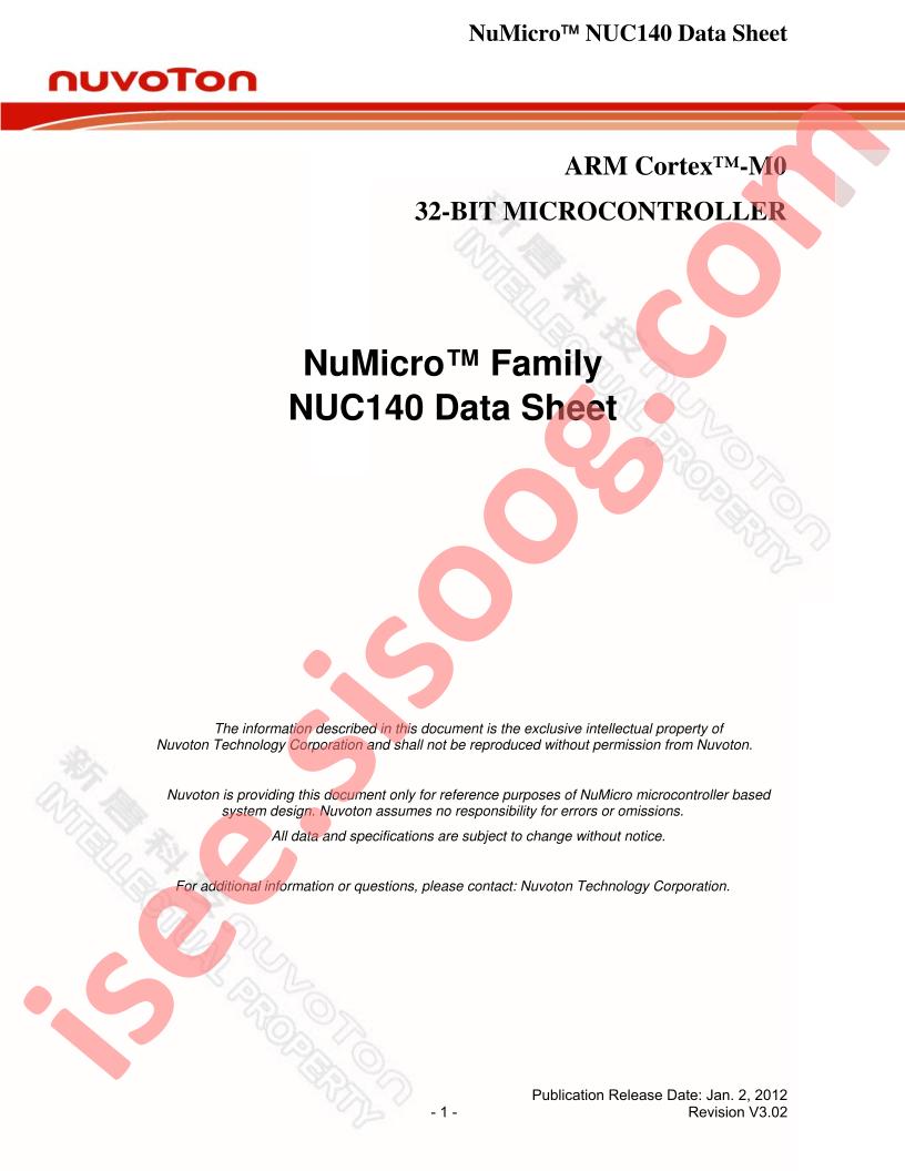 NUC140 Series Datasheet